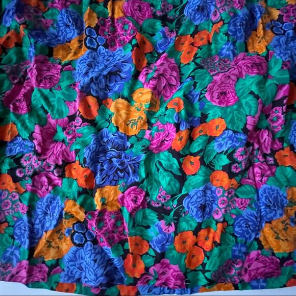 JH Collectibles Midi Skirt Floral Bright Colorful Pockets Dopamine VTG 80s 10 - Picture 9 of 9
